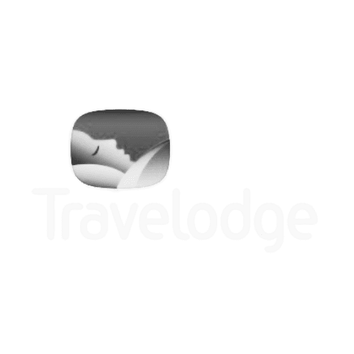 The travelodge hotel logo white